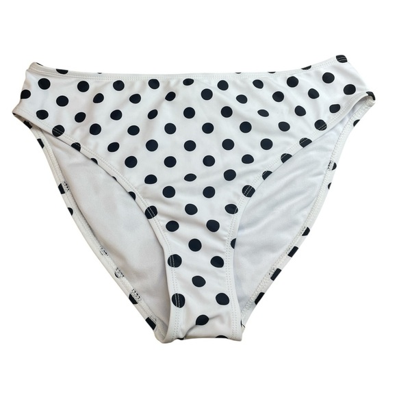 Nicole Miller Bottom Bikini Polka Dot Tankini Swim White Black Size L - Picture 9 of 9